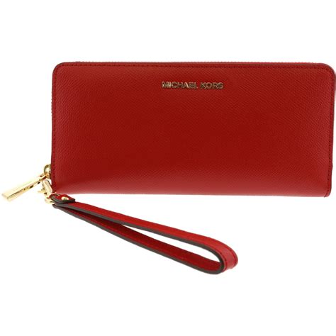 michael kors wristlet red|Michael Kors wallet with strap.